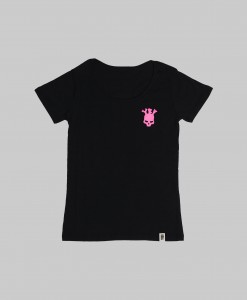 Tシャツ ND-05（ブラック・蛍光ピンク）フロント